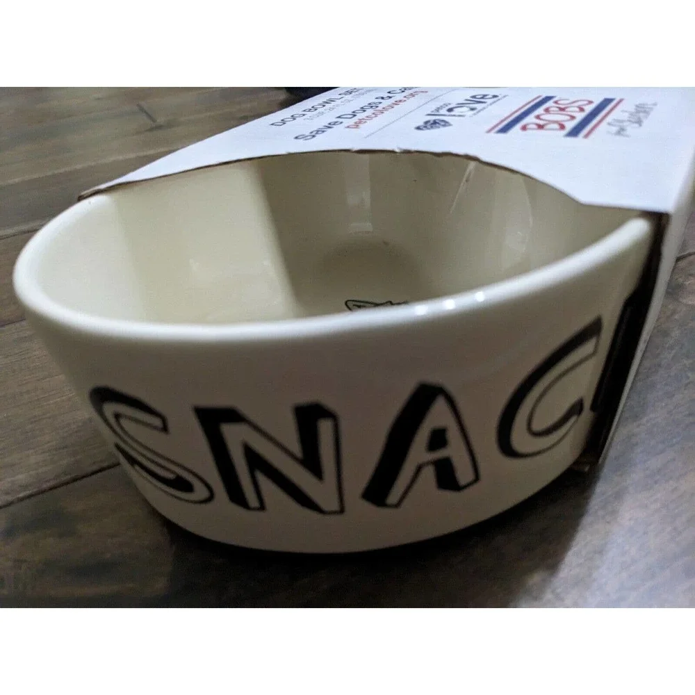 Bobs For Dogs By Skechers Heart Love Dog Bowls Ceramic Sip Snack Bowl Set new